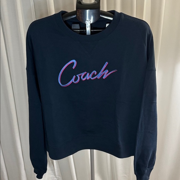 NWOT Coach Basic Blue Women’s Trendy Crewneck Size XXL PTP 30 Oversized Casual - Picture 2 of 10